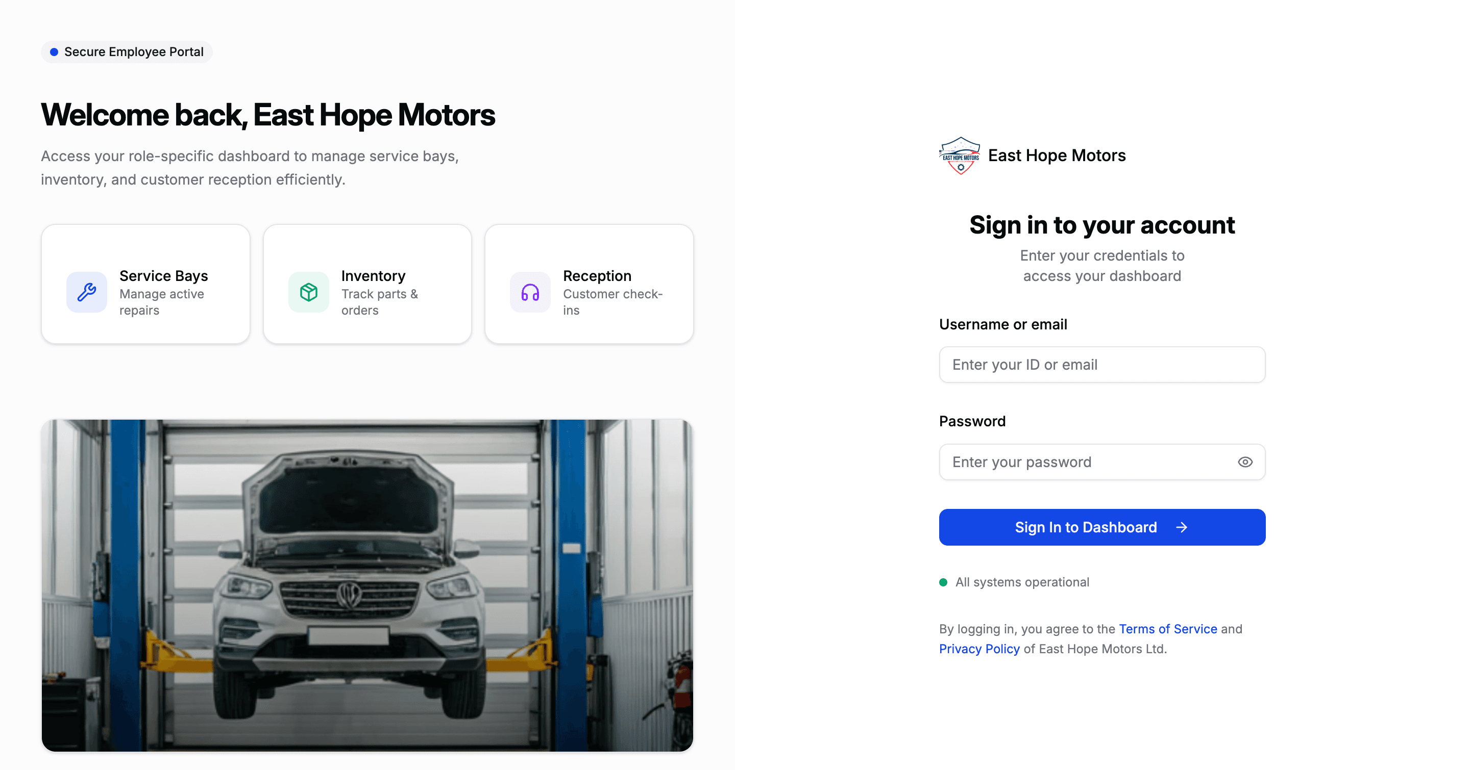 East Hope Motors — Inventory & Data System